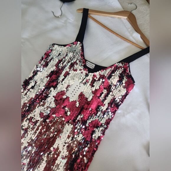 Tanya Taylor Becca Dress in Hot Pink sequins - Picture 10 of 16